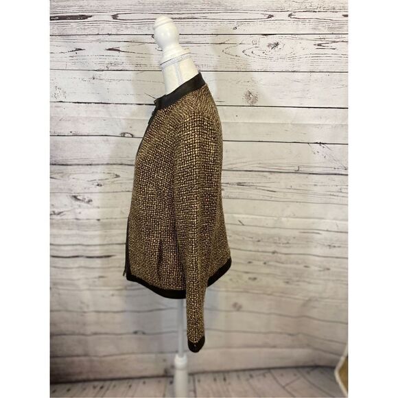 Kate Hill Faux Leather Trimmed Jacket Size 8 - Picture 4 of 11